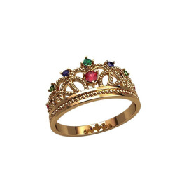 Серебряное кольцо корона