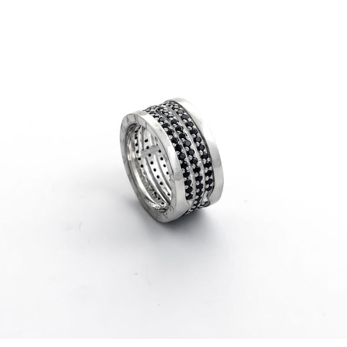 Кільце широке з чорними каменями Bvlgari Кільце широке з чорними каменями Bvlgari