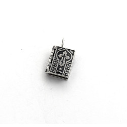 Серебряный Кулон книга с молитвой