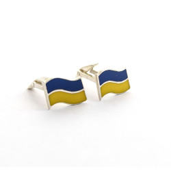 Запонки флаг Украины с эмалью