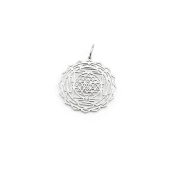 Кулон оберег Шри Янтра (мандала) из серебра