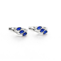 Сережки из серебра с синими фианитами