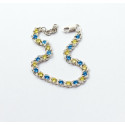 Срібний Браслет з жовто-блакитним камінням Срібний Браслет з жовто-блакитним камінням