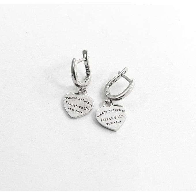 Срібні Сережки Tiffany серця Срібні Сережки Tiffany серця