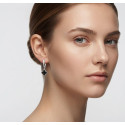 Серебряные Серьги клевер Van Cleef с ониксом