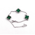 Срібний Браслет Van Cleef з малахітом Срібний Браслет Van Cleef з малахітом