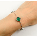 Срібний Браслет Van Cleef з малахітом Срібний Браслет Van Cleef з малахітом