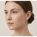 Серебряные Серьги протяжки Van Cleef с перламутром