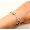 Срібний браслет Van Cleef з блакитним перламутром