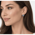 Серебряные Серьги Van Cleef с голубым перламутром родий