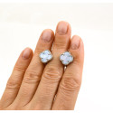 Срібні сережки Van Cleef з блакитним перламутром