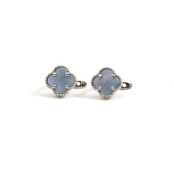 Серебряные Серьги Van Cleef с голубым перламутром Серебряные Серьги Van Cleef с голубым перламутром