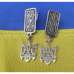 Срібні сережки герб України Срібні сережки герб України