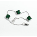 Срібний Браслет Van Cleef з малахітом