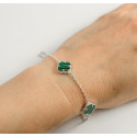Срібний Браслет Van Cleef з малахітом