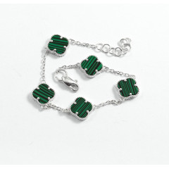 Браслет Van Cleef с малахитом из серебра
