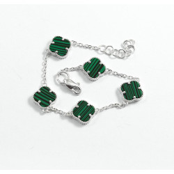 Браслет Van Cleef с малахитом из серебра