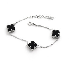 Серебряный браслет Van Cleef с ониксом