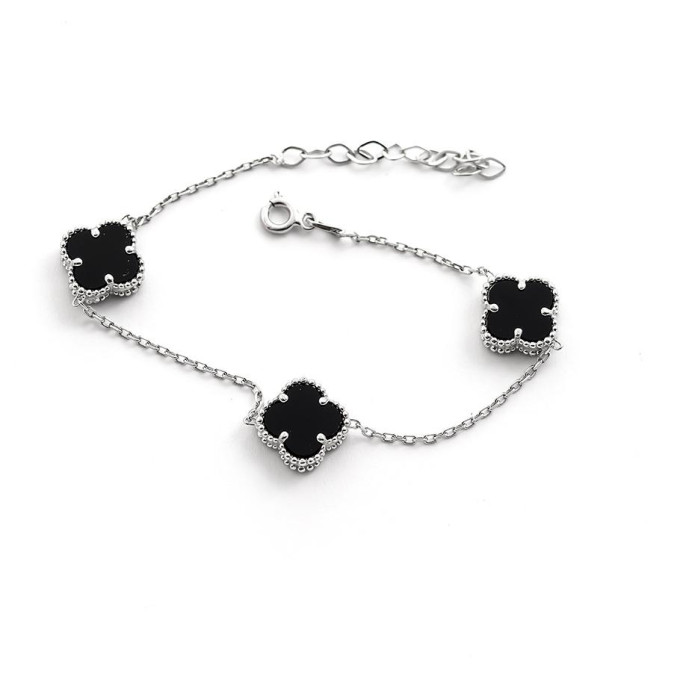Срібний браслет Van Cleef з оніксом Срібний браслет Van Cleef з оніксом