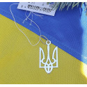 Большой серебряный кулон тризуб Украины Большой серебряный кулон тризуб Украины