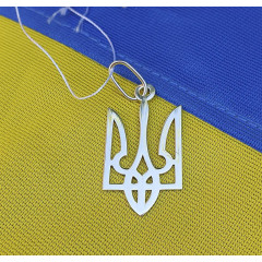 Большой серебряный кулон тризуб Украины Большой серебряный кулон тризуб Украины