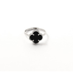 Срібна Каблучка Van Cleef з оніксом