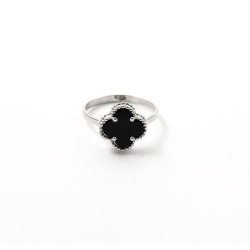 Серебряное Кольцо Van Cleef с ониксом