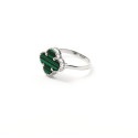 Срібна Каблучка Van Cleef з Малахітом