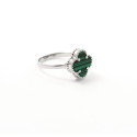Срібна Каблучка Van Cleef з Малахітом