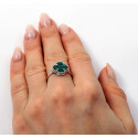 Срібна Каблучка Van Cleef з Малахітом