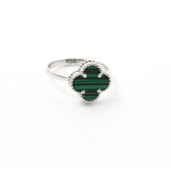 Срібна Каблучка Van Cleef з Малахітом