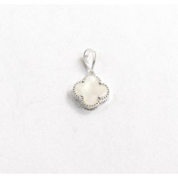 Серебряный Кулон Van Cleef клевер с перламутром Серебряный Кулон Van Cleef клевер с перламутром