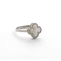 Серебряное Кольцо Van Cleef с перламутром