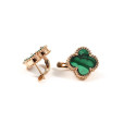 Золоті сережки Van Cleef з малахітом