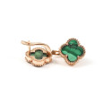Золоті сережки Van Cleef з малахітом