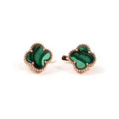 Золоті сережки Van Cleef з малахітом Золоті сережки Van Cleef з малахітом