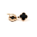 Золоті сережки Van Cleef з оніксом Золоті сережки Van Cleef з оніксом