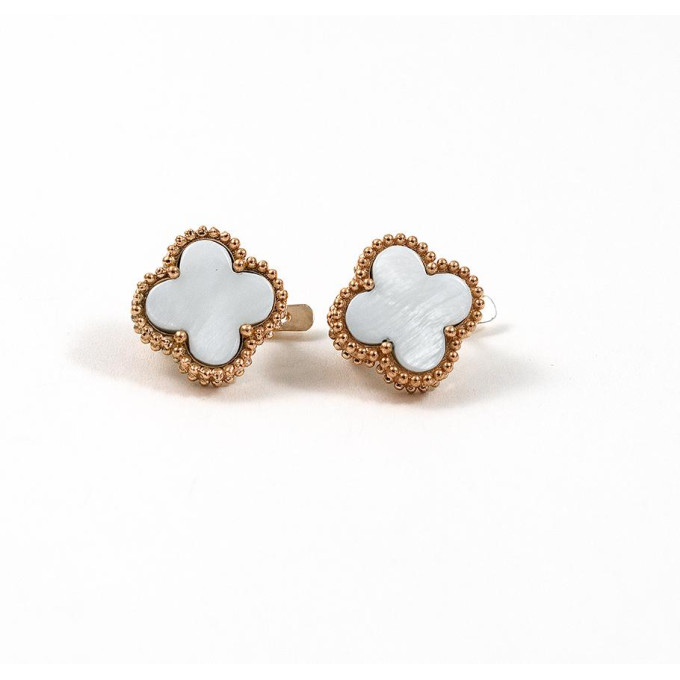 Золоті сережки Van Cleef з перламутром Золоті сережки Van Cleef з перламутром