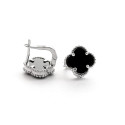 Срібні Сережки Van Cleef з Оніксом Срібні Сережки Van Cleef з Оніксом
