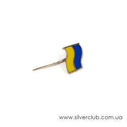 Золотой значок на пиджак флаг Украины