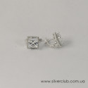 Серьги с квадратным камнем
