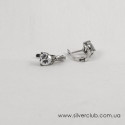 Сережки серця з каменем