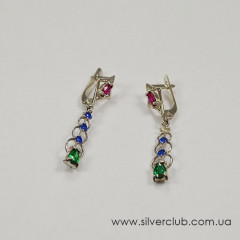 Довгі срібні сережки Довгі срібні сережки
