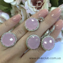 Сережки з круглим каменем