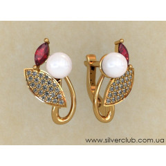 Сережки пелюстки з перлами Сережки пелюстки з перлами