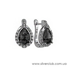Сережки капельки серебро  